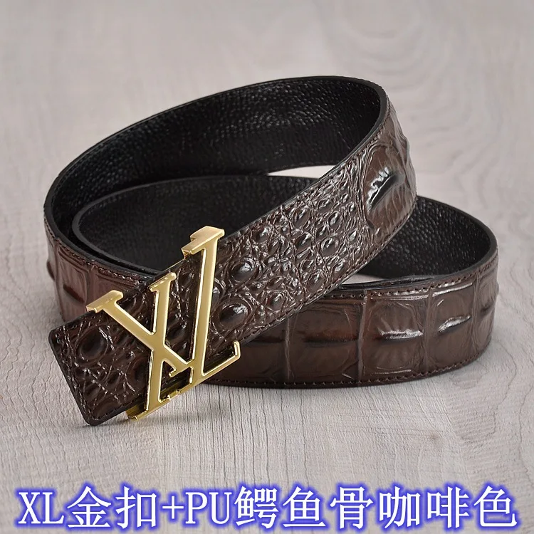 new High quality men's genuine leather belt designer belts men luxury male belts for men fashion vintage pin buckle for - Цвет: 2