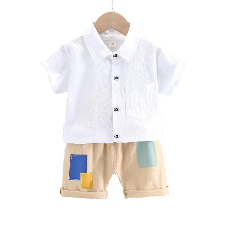 

Детская летняя повседневная спортивная одежда, рубашка с мультяшным рисунком для девочек, шорты, 2 шт./компл., костюм для маленьких мальчиков...