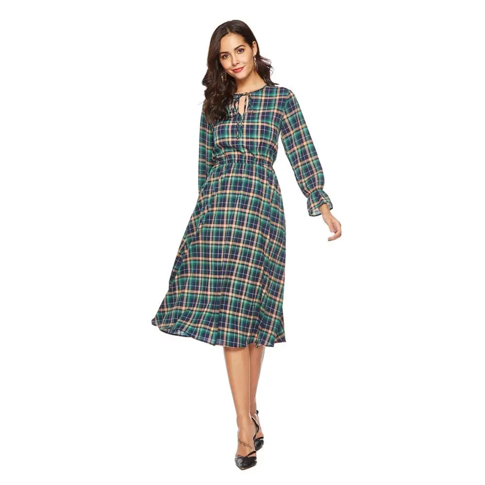 

ZEROS 2020 New O-Neck Office Ladies Stripe Shirt Dress Long Boho Beach Dress Casual Long Sleeve Elegant Party Dress Vestidos