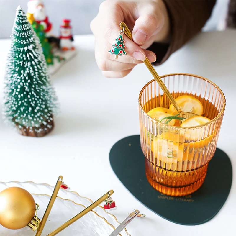 2019 новогодняя Рождественская ложка серебряная Санта Клаус снеговик