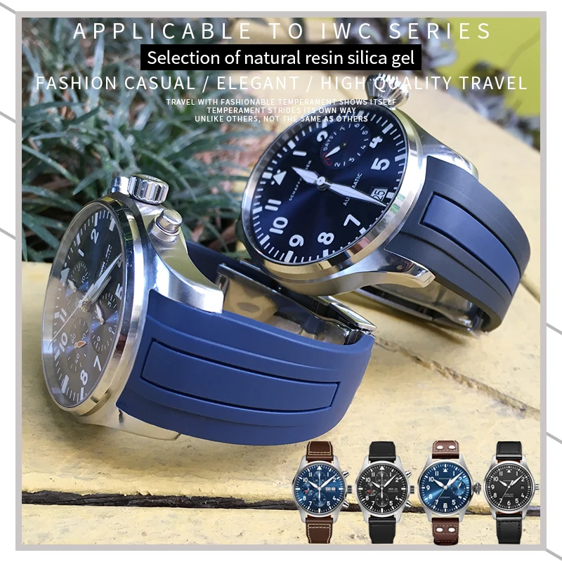 20 Millimetri 21 Millimetri Di Gomma Di Silicone Cinturini Per Orologi Di Sport Adatto Per Segno Le Petit Prince Iwc Big Pilot Spitfire Fuso Orario Ac