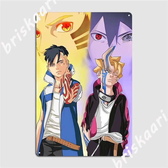 Placa Decorativa de Metal Itachi e Sasuke Uchiha: Naruto Classico