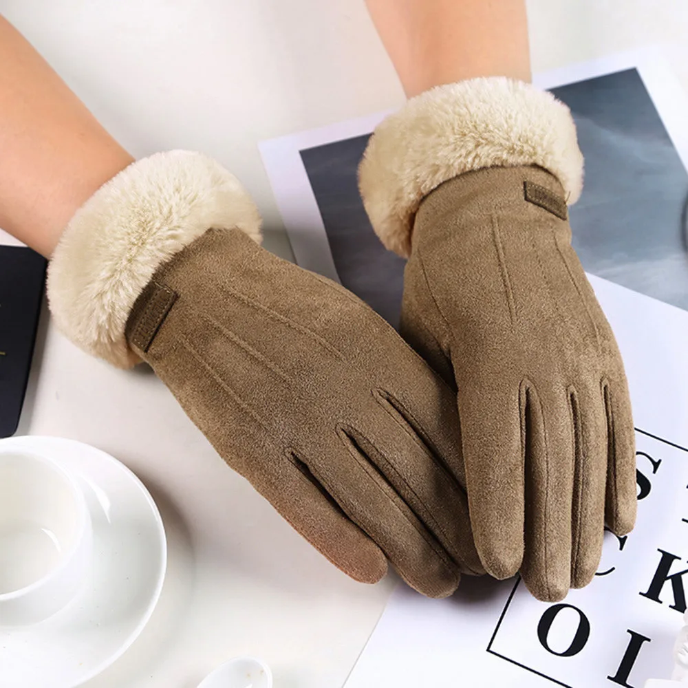 Женские перчатки на осень и зиму, ветрозащитные теплые бархатные зимние перчатки, тактические теплые мягкие перчатки ручной работы C30108 - Color: CO