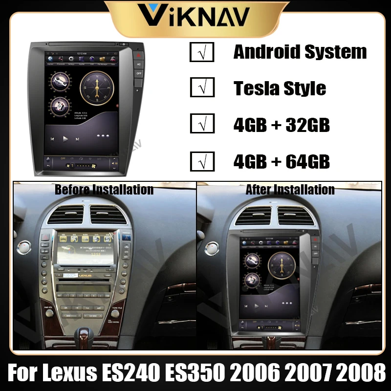 

Car Radio Multimedia Player For Lexus ES240 ES350 2006 2007 2008 car GPS Navigation autoradio stereo head unit 4G+64G