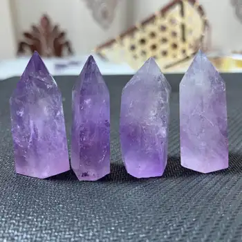 

4 pcs beautiful natural amethyst quartz crystal point as gift wholesale for home decor
