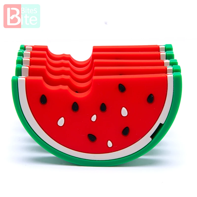 

10PC/5PC Watermelon Silicone Teethers Rodent Cartoon Food Grade Silicone Pendants DIY Teething Toys For Teeth Tiny Rod Baby Toys