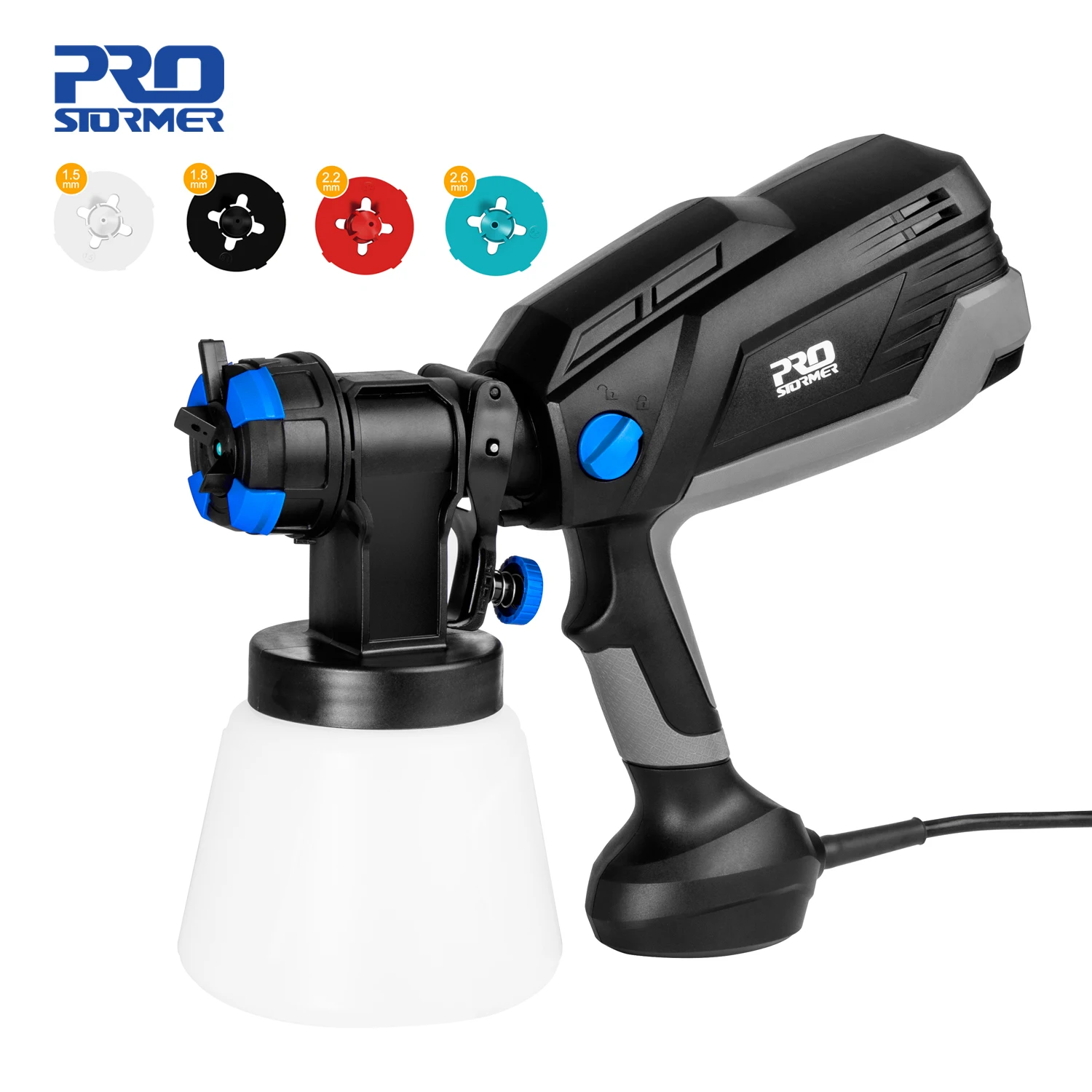 600W Electric Spray Gun 4 Nozzle Sizes 1000ml HVLP Household Paint Sprayer Flow Control Airbrush Easy Spraying by PROSTORMER|Spray Guns| - AliExpress