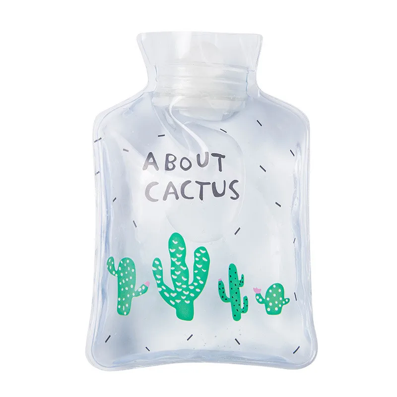 cactus Мультяшная ручная бутылка для теплой воды милый прозрачный мини-для хранения бутылок с горячей водой маленький портативный ручной подогреватель воды инъекции сумка для хранения - Цвет: cactus