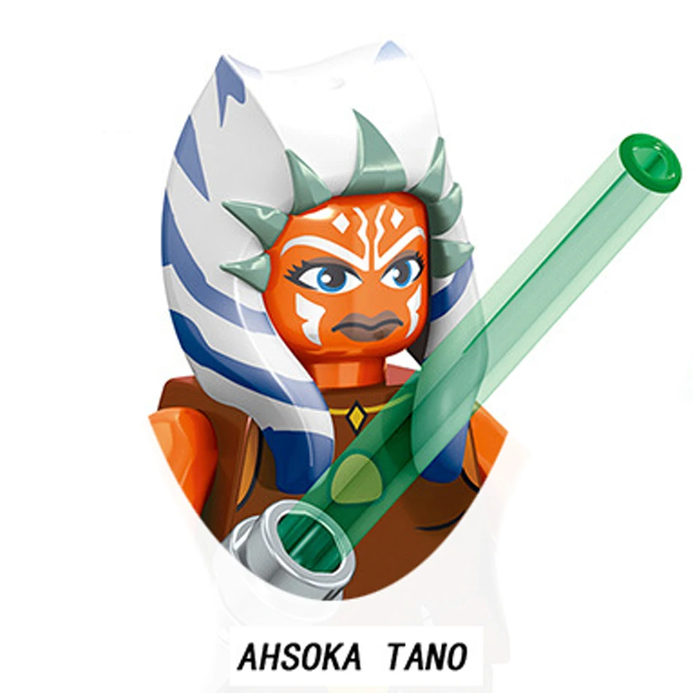 Luke Skywalker Building Blocks Ahsoka Tano Yoda Obi-Wan Kenobi Sith Kylo Ren Count Dooku Starkiller Star Action Figure Wars Toys