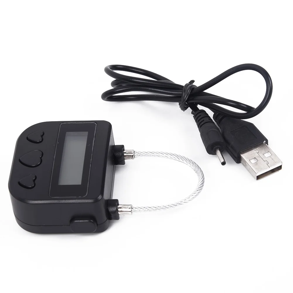 Многофункциональный фиксатор времени Водонепроницаемый USB Перезаряжаемый переключатель времени навесной замок черный абсолютно и высококачественный