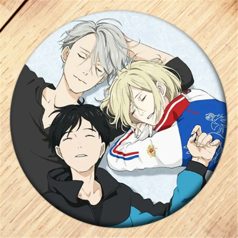 Free Shipping Anime YURI!!! on ICE Brooch Pin Cosplay Badge Accessories For Clothes Backpack Decoration Children's gift B010