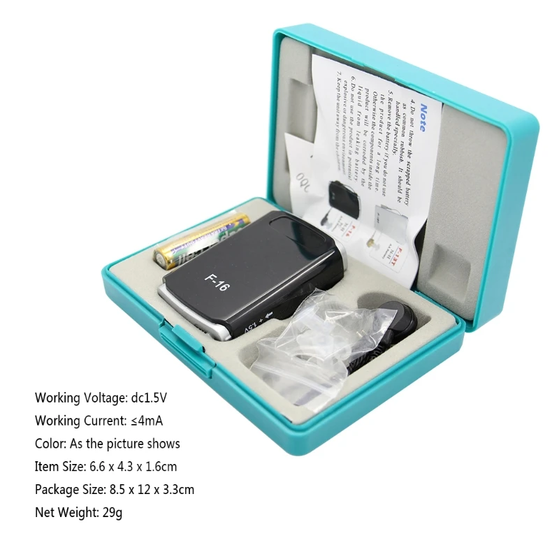 AXON F 16 Pocket High Power Wired Box Mini Hearing Aid Sound Amplifier Receiver 1