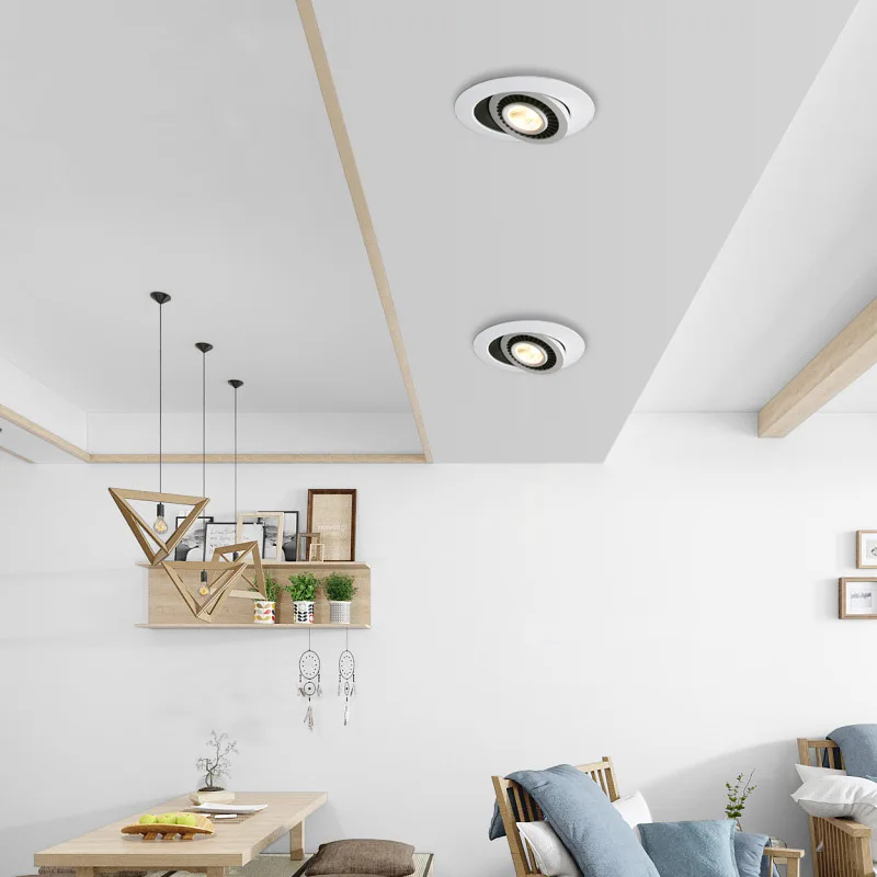 QLTEG Dimmable LED Downlight 5w 7w 10w Recessed Ceiling Lamp 360 Degree Rotation spot lights AC 110v 220V Indoor LED Bulb 4000K led downlight recessed ceiling spotlight
