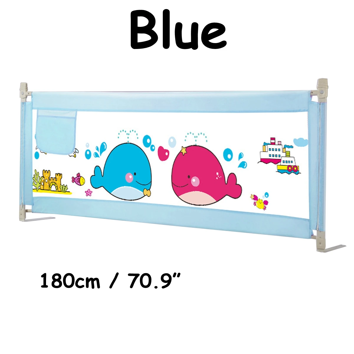 1 шт. вертикальное подъемное ограждение для кровати забор для детской кровати небьющаяся кровать защитный барьер для детской кровати перегородка детский манеж - Цвет: Blue 1.8m