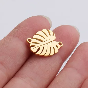 30pcs Stainless Steel Decoration Pendant Connectors Bohemia Handmade Charm  leaf Accessories DIY Earrings Jewelry Making