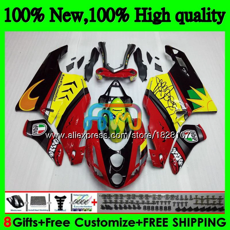 OEM тело для поездок на мотоцикле DUCATI 749-999 749S 999 S 749 999 03 акула РЫБЫ прохладно 04 Кузов 78BS. 9 749 999 S R 749R 999R 2003 2004 обтекатели комплект