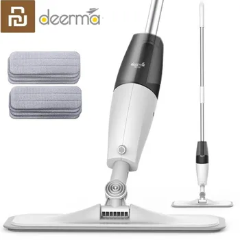 

Original Deerma Water Spraying Sweeper Floor Cleaner Carbon Fiber Dust Mops 360 Rotating Rod Tank Waxing Mop for xiaomi mijia