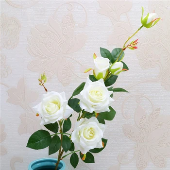 

95cm lenght Artificial flower 6 head European curled small rose high-grade Fake flower home wedding DIY dining table decoration