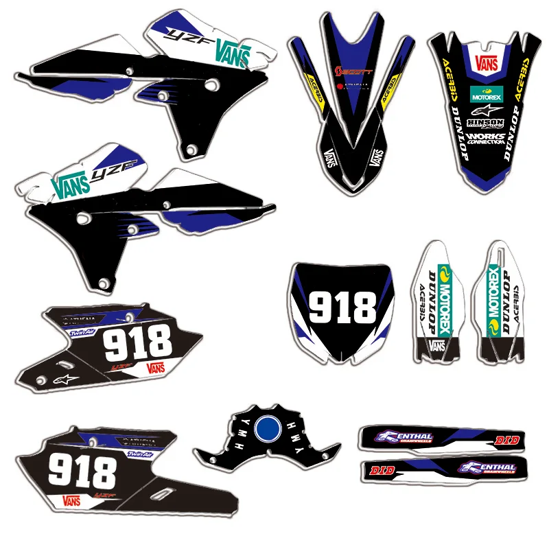 

Custom Motorcycle Full Graphic Sticker Decal Kit For Yamaha YZ250F YZ450F YZ 250F YZ 450F 2014 2015 2016 2017