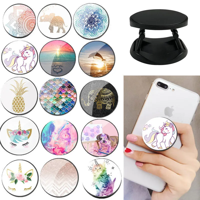 ZUCZUG lovely unicorn Painted Foldable Phone Stand Holders For Smartphones and Tablets Mobile Phone Universal Finger Ring Holder