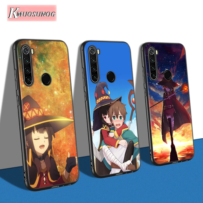 Для Redmi Note 8T 8 7 6 5 Pro 5A 4X черный чехол для телефона с рисунком Konosuba Megumin Xiaomi 9 9S Max