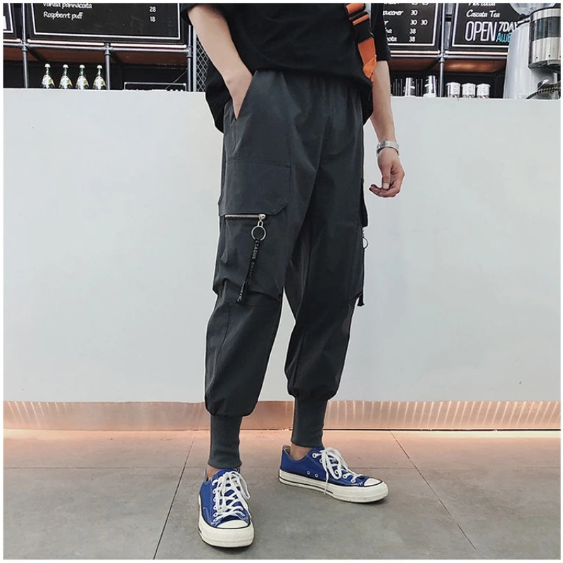 Men Harem Pants Casual Hip Hop Cargo Pants Fashion Streetwear Multi-pocket M-5XL