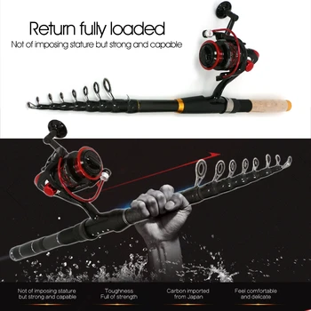 

1.8m-3.0m Fishing Rod Carbon Fiber Fishing Rod for Fish Olta Spinning Telescopic Mini Fishing Rod Set with Reel Pole stream fox