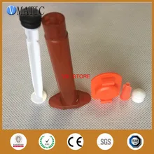 Frete grátis pacote de 10 x 5cc âmbar uv bloco fluido seringa manual dispensador para resina epóxi