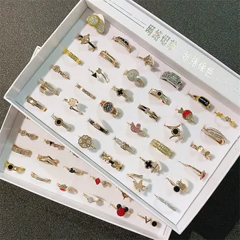 

36 Pcs/lot fashion classical gold color women alloy ring lot wholesale jewelry ring set200728-78