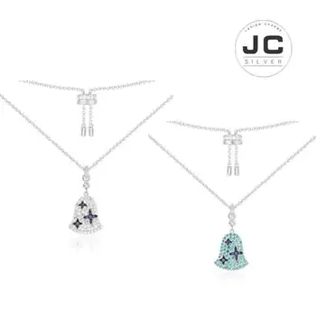 

New Fashion Charms Silver 925 Original Copy Jewelry,Silver Lagoon & Navy Bell Adjustable Necklace For Women With Mono Logo Gift