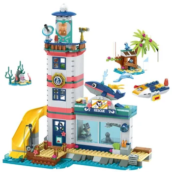 

Compatible Friends Blocks Lighthouse Rescue Center Figure Model Toys Hobbie Children Girls Gift