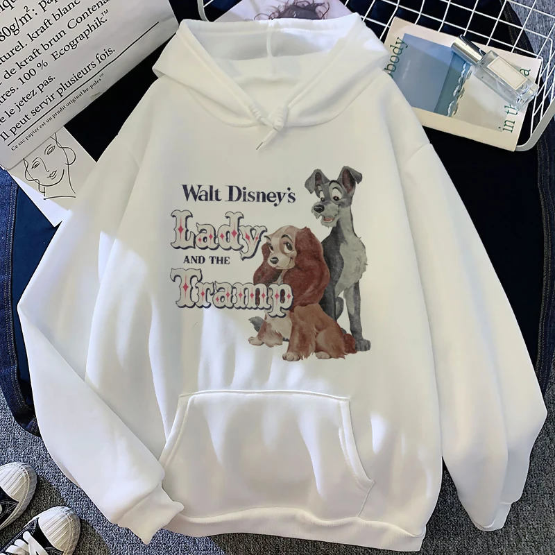 Cute Disney Anime 101 Dalmatians Funny Cartoon Hoodies Women Kawaii Lady and The Tramp Manga Sweatshirt 90s Graphic Hoody Female female cute fur collar hoodies jackets winter clothes women s quilted down cotton jacket warm loose fashion coat trendy outfits