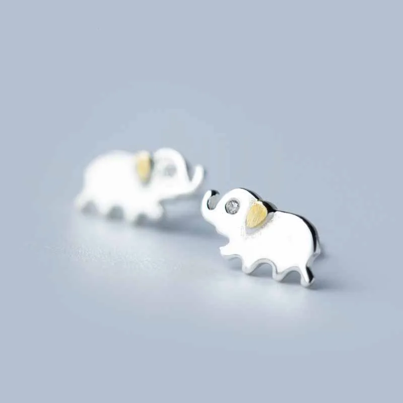 Trusta женские модные 925 пробы серебряные модные крошечные милые серьги-гвоздики с слоном 6 мм X 10 мм подарок для девочек и детей DS167