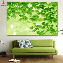 DIY картинки для раскраски по номерам с цветами зеленый кленовый лес Картина Рисование Живопись по номерам в рамке дома