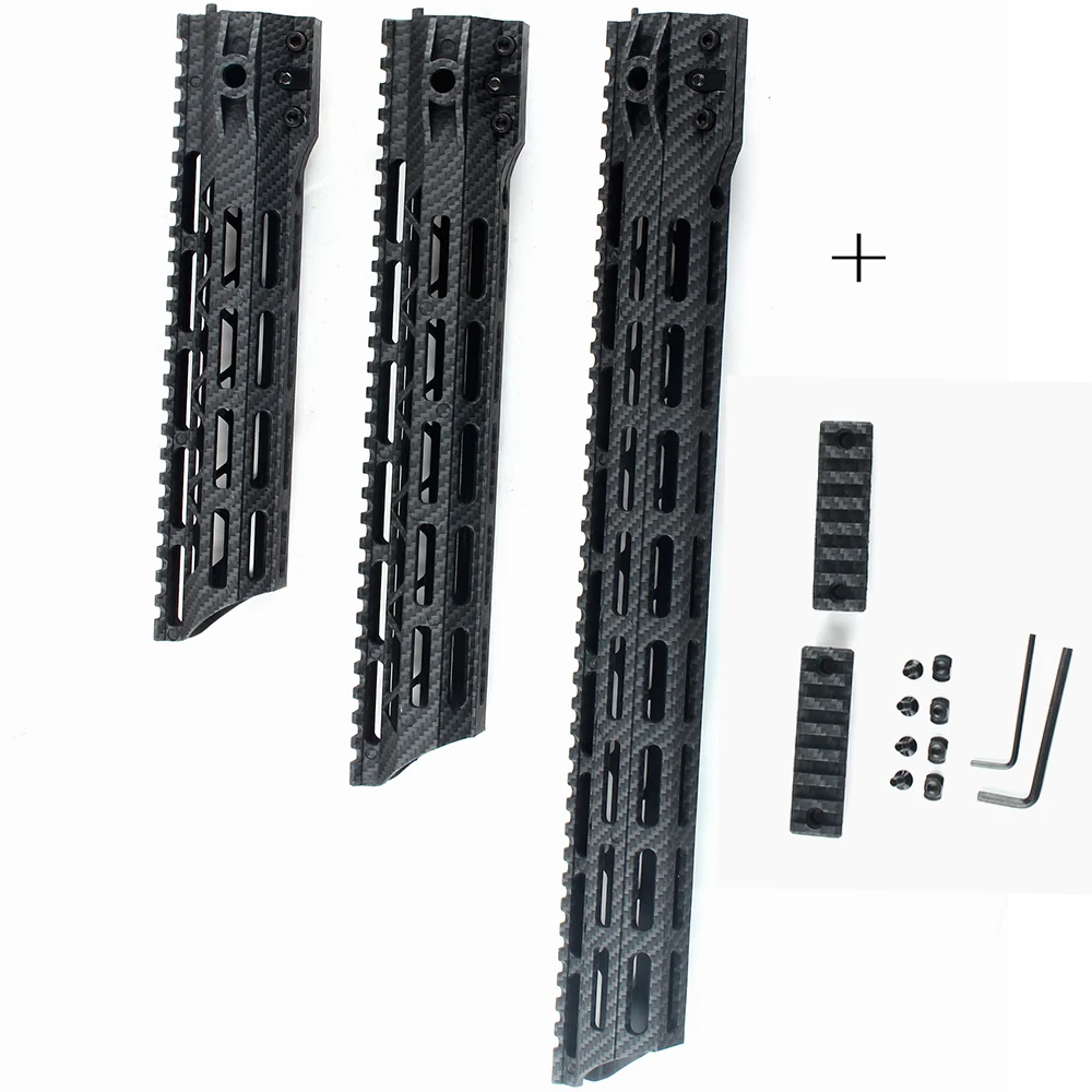 7&quot 10&quot 12&quot 15&quot 16.5&quot Carbon Fiber Handguard AR15/M16/M4 M-Lok Rail Picatinny Free Float Mount Ultralight Black Anodized Thread |