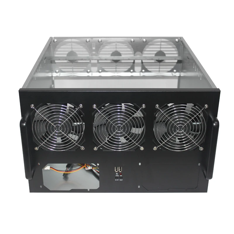 

Ethereum Mining Case USB Miner Frame Computer Server Rack 6U ATX Dual Power Supply Bit Fit ETH BTC XMR 6/8 GPU Card Chassis G