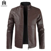 Мужская Осенняя модная повседневная мотоциклетная куртка из искусственной кожи, мужская куртка из искусственной кожи, Jaqueta De Couro Masculina, кожаная куртка