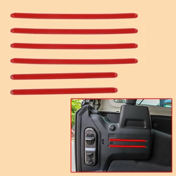 

6pcs Rear Tail Trunk Cargo Trim Cover Car Red ABS Fit for Jeep Wrangler JL 2018 2019