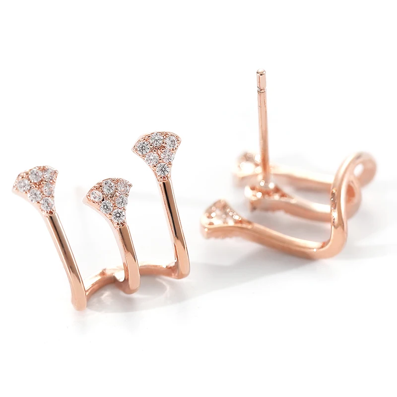 New Arrival 1Pc Cubic Zirconia Hoop Cartilage Earring Gold Color Helix Conch Piercing Crystal Tragus Ear Ring Jewelry | Украшения и