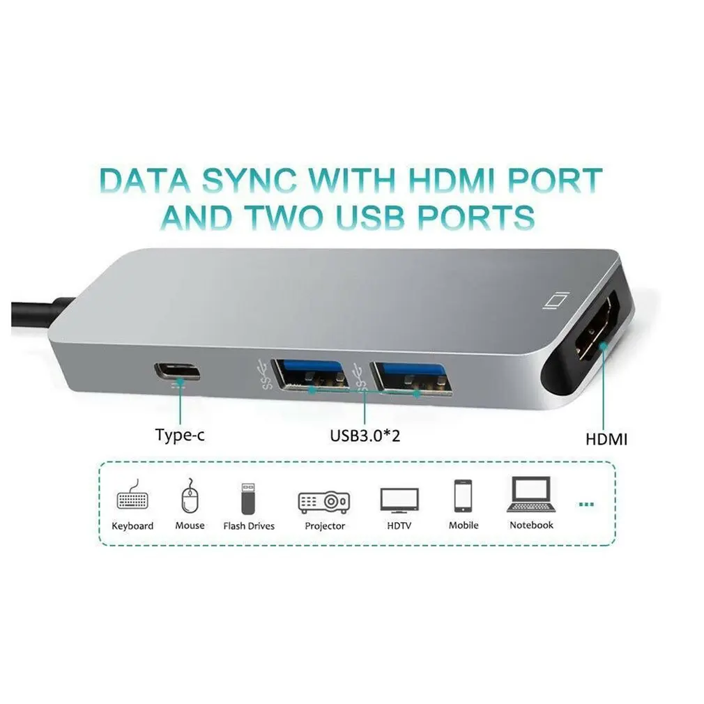 4K Тип C к HDMI Av ТВ кабель адаптер портативный тип C к HDMI кабель адаптер бытовой Тип C к HDMI кабель адаптер