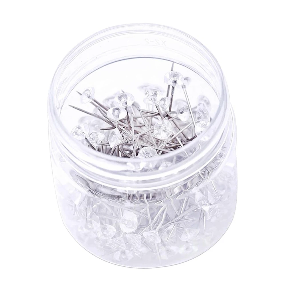 150pcs Rhinestone Diamond Head Sewing Fixing Needles Pins Jewelry Making