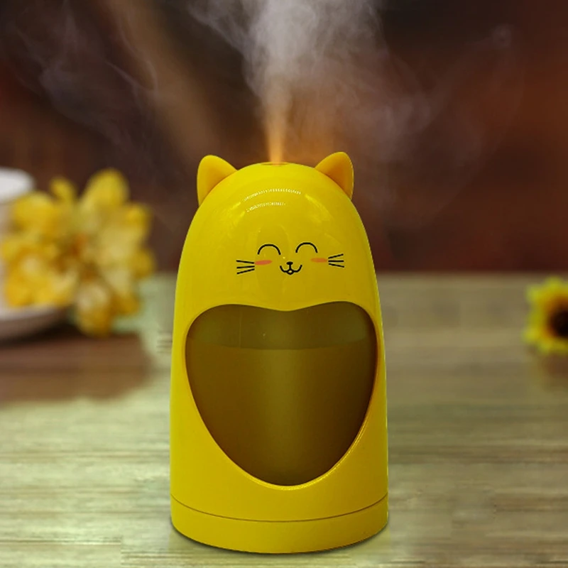Yellow Свежий воздух увлажнитель зарядка через usb 7 цветов изменить светодиодный ночной Светильник ароматических масел, аэрозольный распылитель для автомобиля Офис - Цвет: Yellow