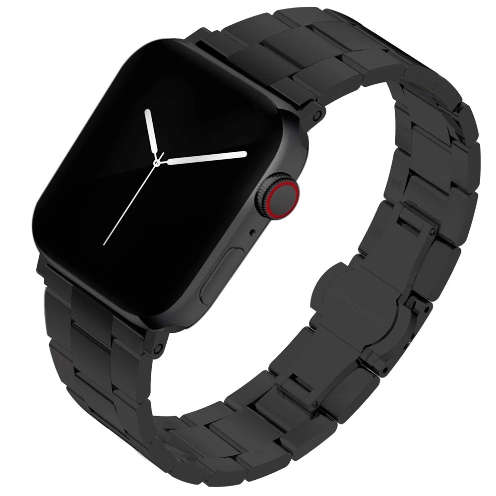 black a Pulseira для apple watch, ремешок из нержавеющей стали, металлический для iwatch, apple watch, ремешок серии 5, 4, 3, 2, 1, ремешок 42, 44 мм, 38 мм, 40 мм, браслет - Цвет ремешка: black a