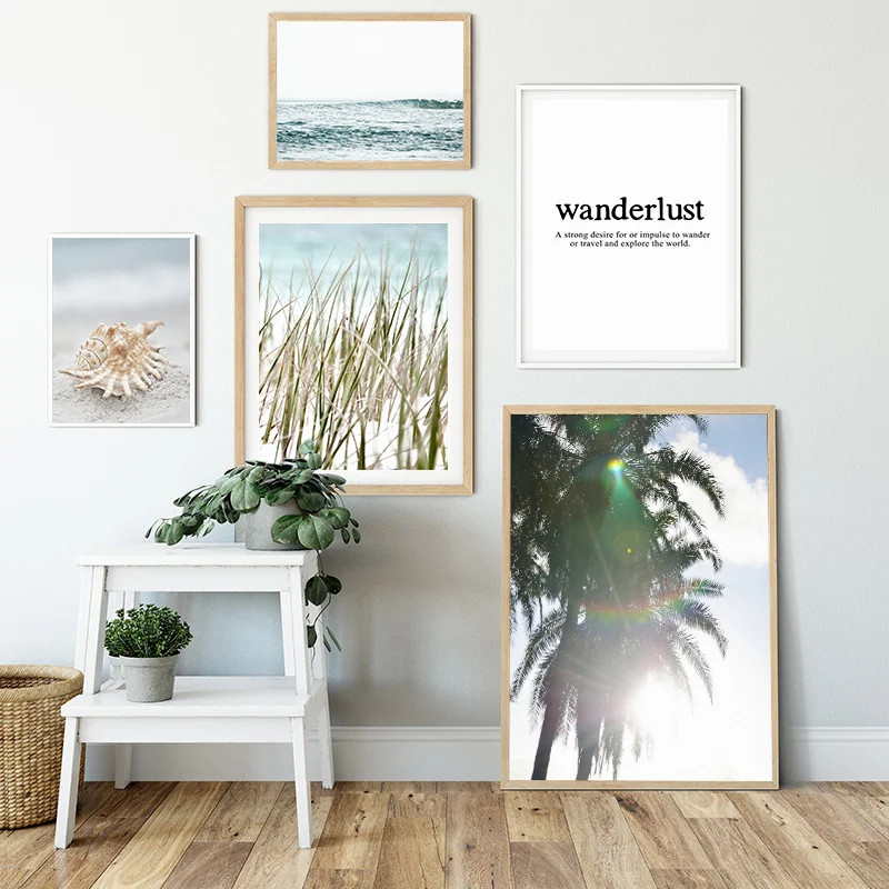 Природный пейзаж искусство на стену фотообои для пляжа океан пальма печать