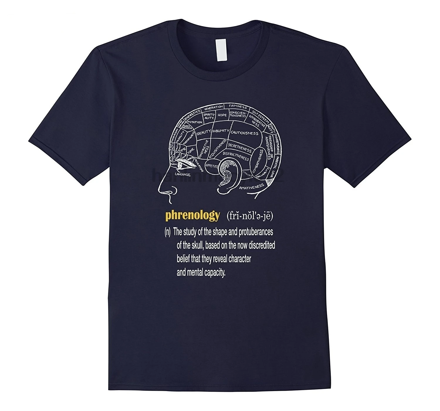 

Page One Fashion Phrenology Quack Psychology Extraordinary Mental Printing Men's T-shirt Crew Neck Short Sleeve Cotton T-shirt