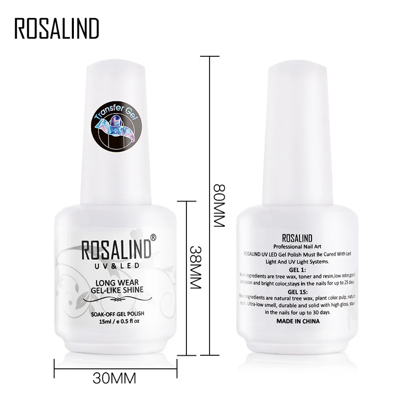 ROSALIND Transfer Комплект гель-лаков для ногтей Need Tranfer стикер для маникюра Набор для дизайна ногтей гель лак основа верхнее покрытие Лаки