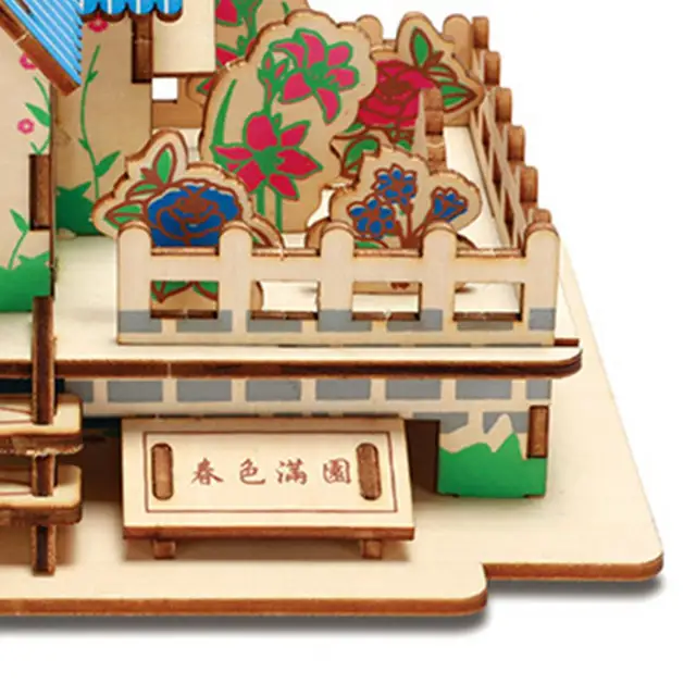 2Pcs DIY Puzzle Play Kids Gift Children Wooden House Educational Toys Kids Montessori Board Games Antistress Toys for Children 5