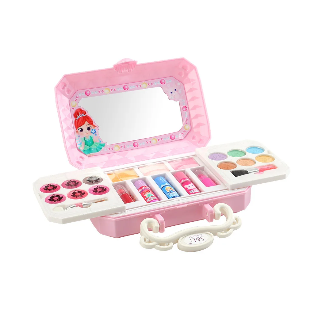 Дисней Холодное сердце принцесса Эльза Красота мини коробка макияж игрушки моющиеся настоящие Детские макияж набор игрушки для девочек