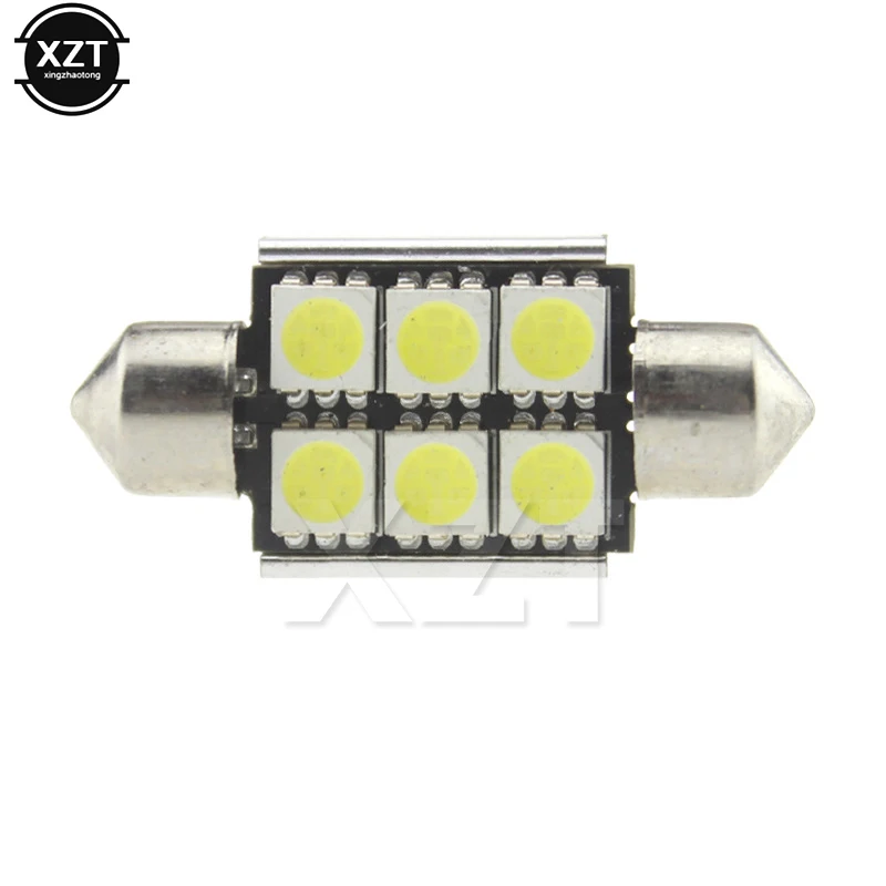 White 36mm Festoon 5050 SMD 6 LED C5W Car Led Auto Interior Dome Door Light Lamp Bulb Pathway lighting 12V Work | Автомобили и