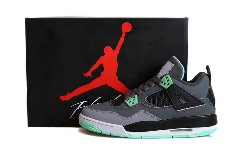 Классический Стиль Jordan 4 Ретро женские баскетбольные кроссовки зеленое свечение AJ4 спортивная обувь 308497-117